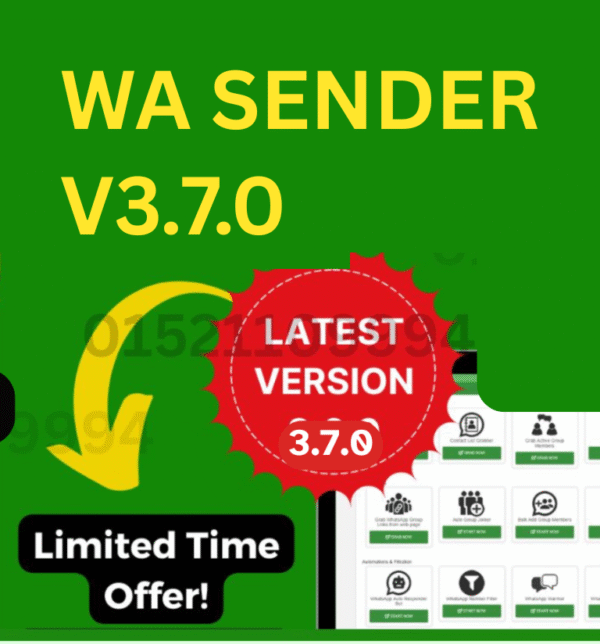 WaSender Bulk WhatsApp Sender + Group Sender + WhatsApp Auto Reply Bot (V3.7.0)