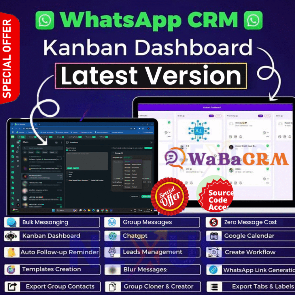 Wabacrm Whatsapp marketing Browser Extension