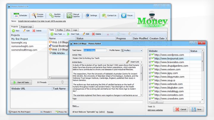 Money Robot SEO Software – Smart Backlink Submitter Tool for High Google Ranking