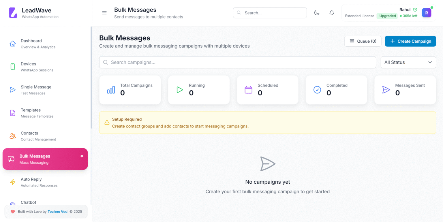 LeadWave WhatsApp Marketing Tools | AI Chatbot & Bulk Messaging Software