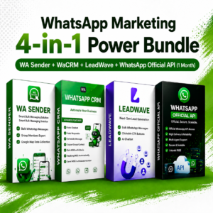 WhatsApp Marketing 4-in-1 Power Bundle | WA Sender + WaCRM + LeadWave + WhatsApp Official API (1 Month)