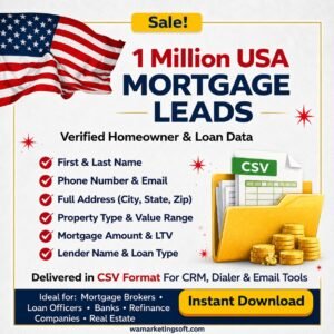 1 Million USA Mortgage Leads CSV – Targeted Homeowner Mortgage Data