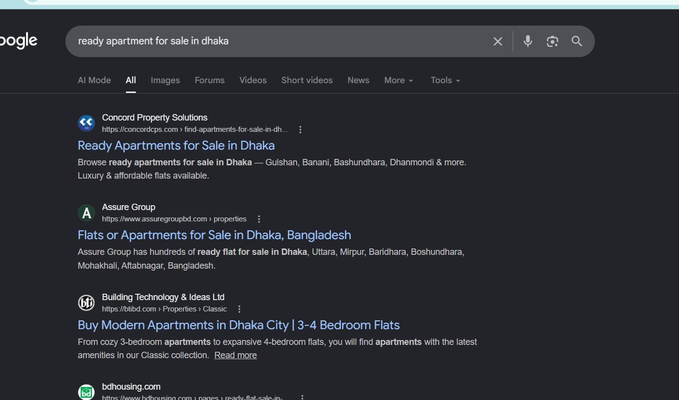 Concord Property Solutions ranked #1 on Google for ready apartment for sale in dhaka