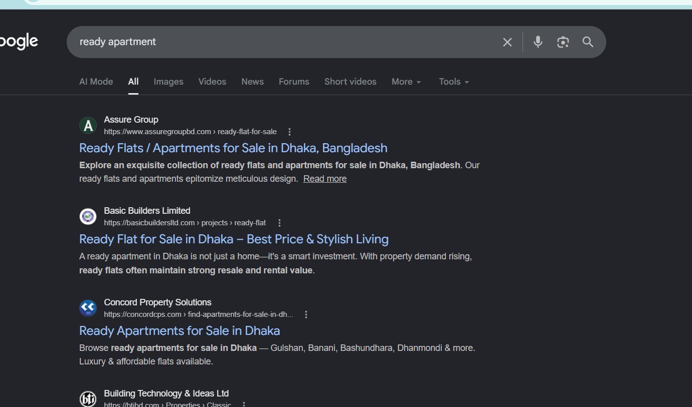 Concord Property Solutions ranked top 3 on Google for ready apartment short-tail keyword