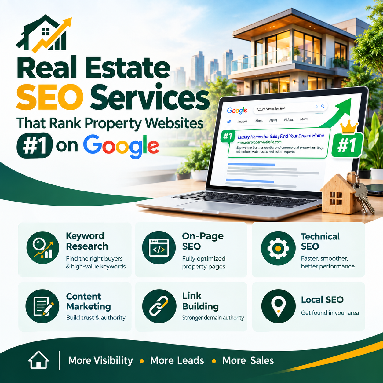 Real Estate SEO Services – Rank #1 on Google Worldwide | Proven Results from 10+ Years Experience