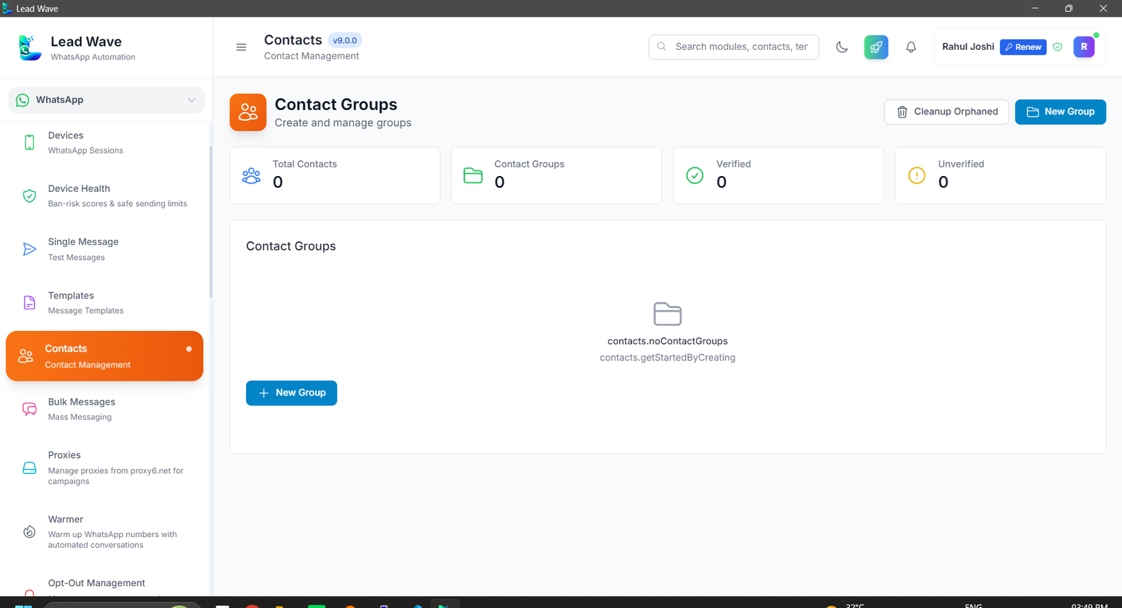 LeadWave Contact Manager — organised contacts and history